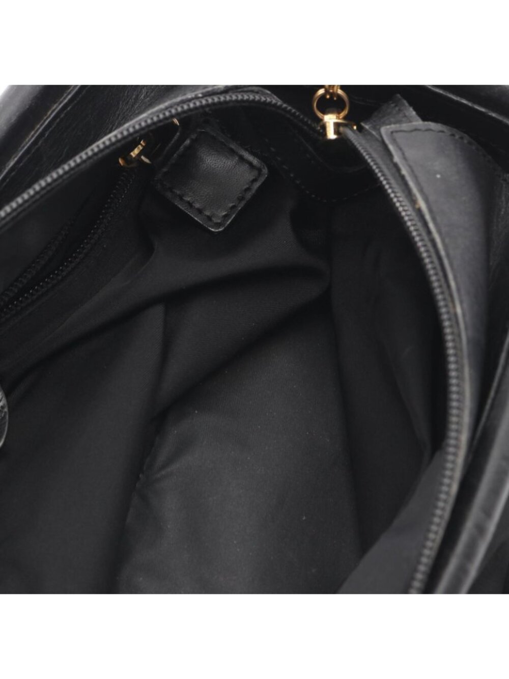 Celine Seri Handbag Sa Ninelelogo Black Nylon Leather - Picture 5 of 9